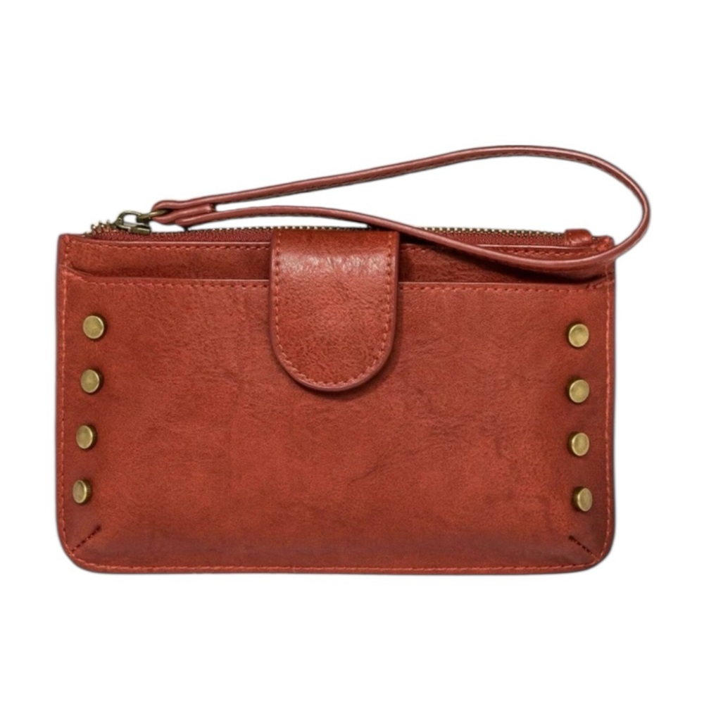 Chic & Compact: Universal Thread Red Studded Wristlet!